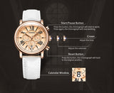 Patronize White Leather Quartz Luxury Waterproof Watch