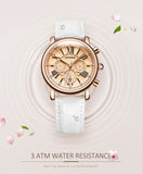 Patronize White Leather Quartz Luxury Waterproof Watch