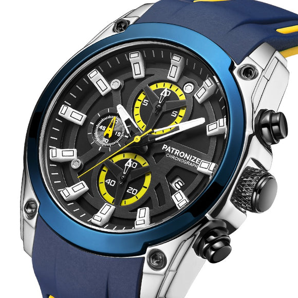 Patronize Blue and Yellow Luminous Chronograph Watch