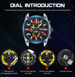 Patronize Blue and Yellow Luminous Chronograph Watch