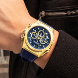 Patronize Blue Stainless Steel/Silicone Chronograph