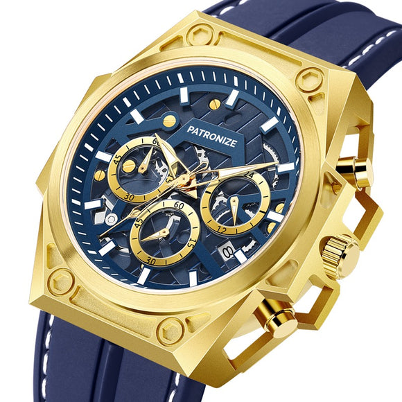 Patronize Blue Stainless Steel/Silicone Chronograph