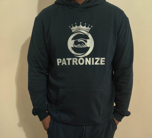 Navy Blue Patronize Reflective Hoodie